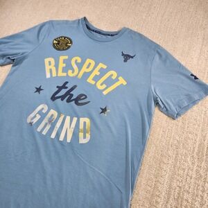 Under Armour Project Rock Shirt Men Medium Blue Iron Paradise Workout Training